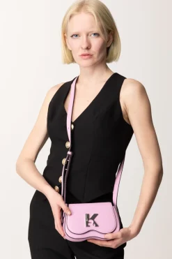 Karl Lagerfeld Borsa a Tracolla Compatta con Logo MetallicoMOONLITE MAUVE