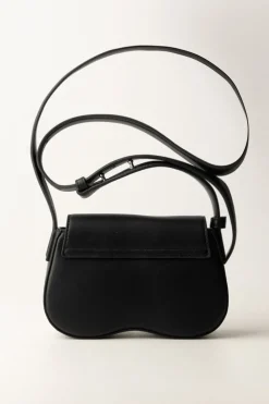 Karl Lagerfeld Borsa a Tracolla Compatta con Logo MetallicoBLACK