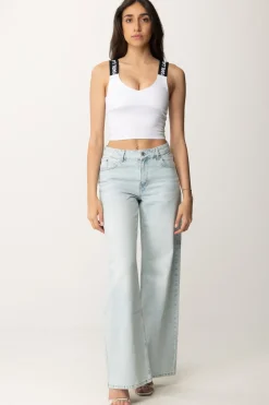 Karl Lagerfeld Bra Top con Bretelle LogateWHITE