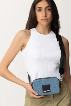 Karl Lagerfeld Camera Bag In JeansBRIGHT BLUE MARBLE