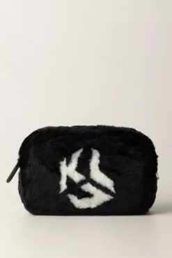 Karl Lagerfeld Camera Bag In Pelliccetta con LogoBLACK