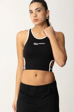 Karl Lagerfeld Crop Top con Cut-out e LogoBLACK