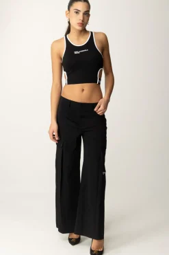 Karl Lagerfeld Crop Top con Cut-out e LogoBLACK