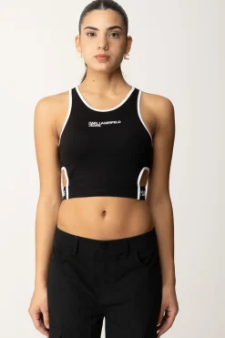 Karl Lagerfeld Crop Top con Cut-out e LogoBLACK