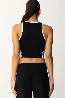 Karl Lagerfeld Crop Top con Cut-out e LogoBLACK
