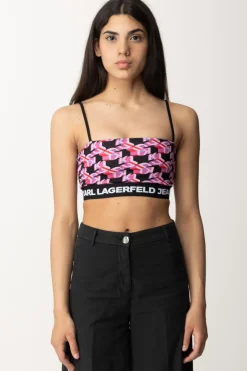 Karl Lagerfeld Crop Top MonogramPINK MONOGRAM AOP