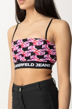 Karl Lagerfeld Crop Top MonogramPINK MONOGRAM AOP