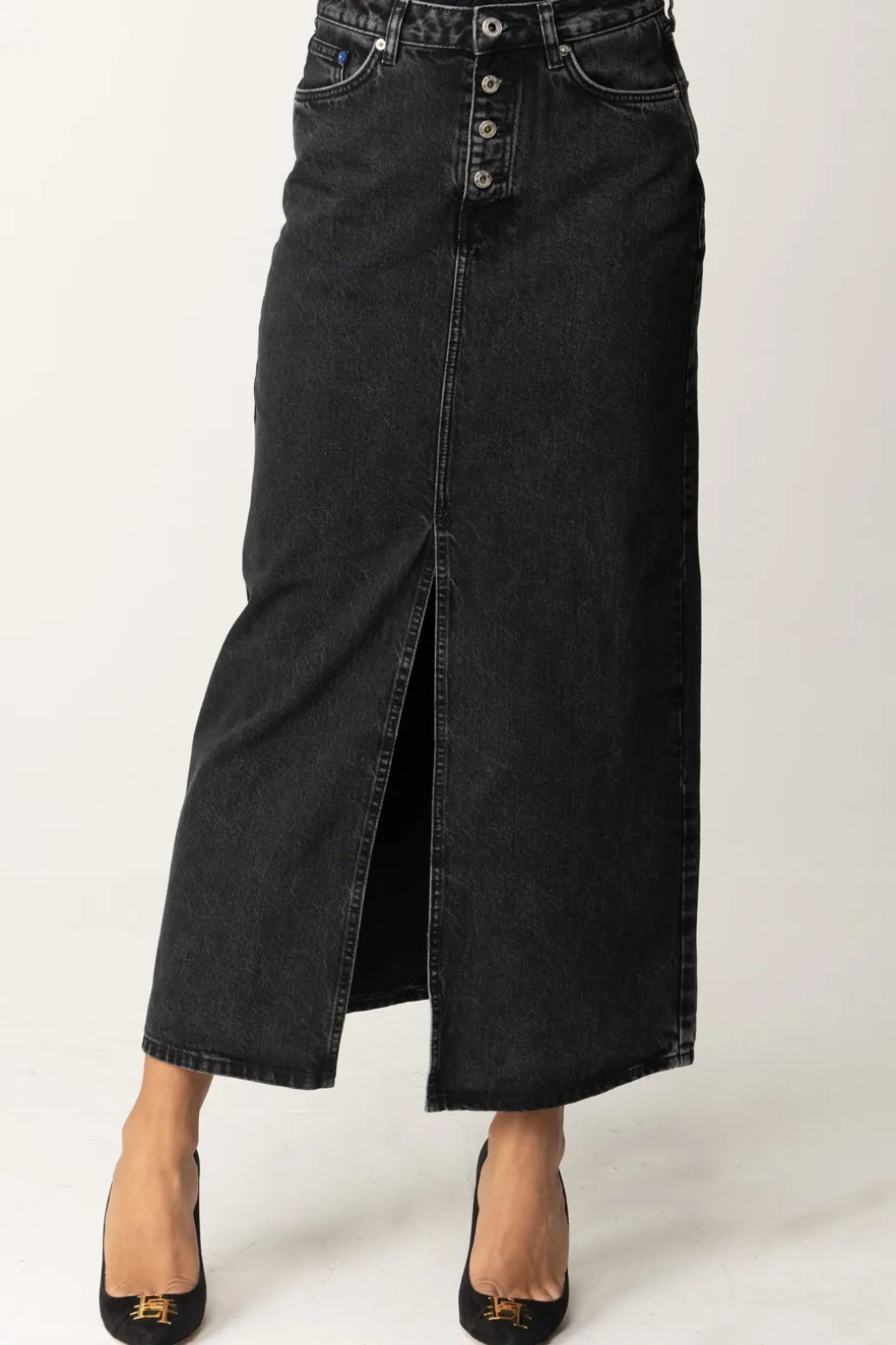 Karl Lagerfeld Gonna Midi In JeansWASHED WISER BLACK