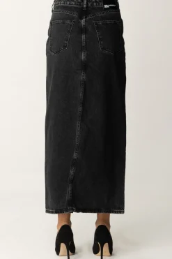 Karl Lagerfeld Gonna Midi In JeansWASHED WISER BLACK