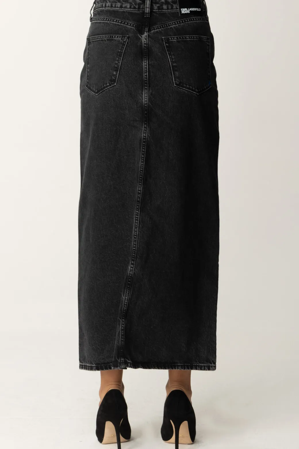 Karl Lagerfeld Gonna Midi In JeansWASHED WISER BLACK