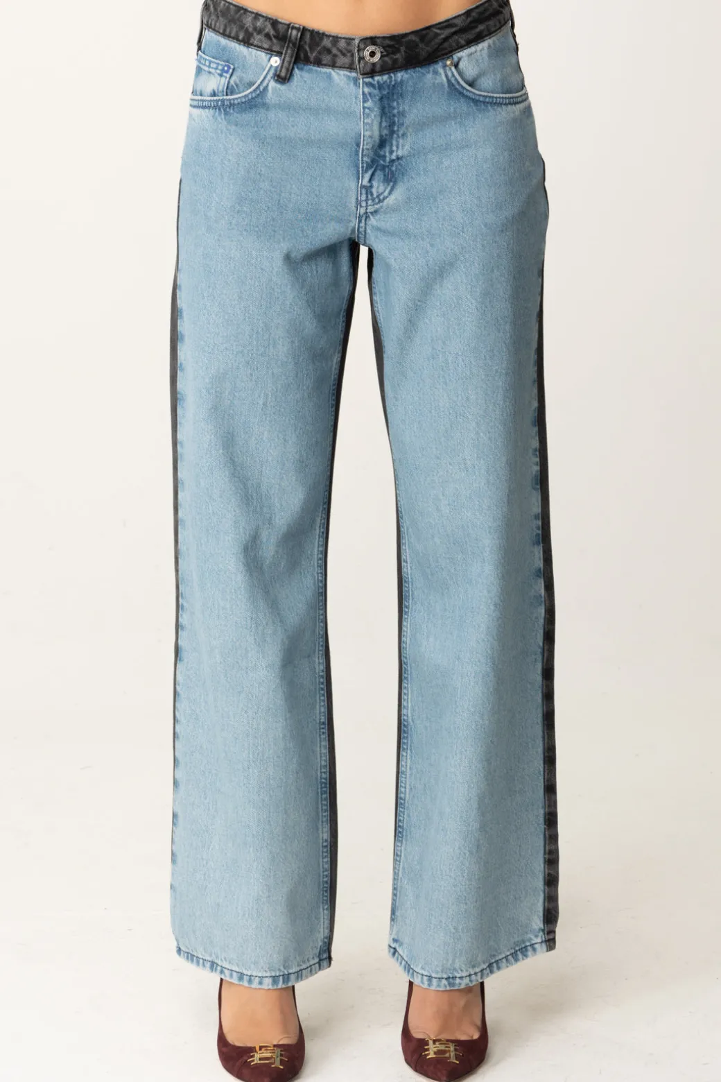 Karl Lagerfeld Jeans a ContrastoWASHED LIGHT BLUE BLACK