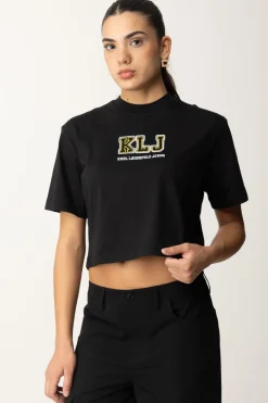 Karl Lagerfeld T-shirt Crop con LogoBLACK