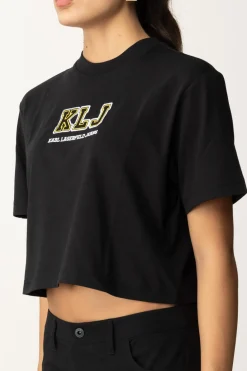 Karl Lagerfeld T-shirt Crop con LogoBLACK