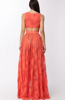 Les Bourdelles Des Garcons Abito Lungo Asimmetrico LaseratoCORALLO