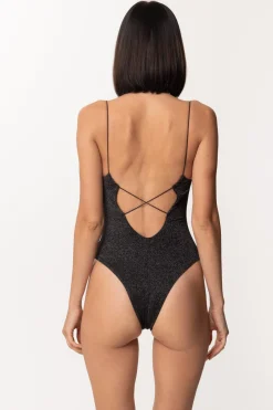 Mali Beachwear Costume Intero In LurexANTRACITE