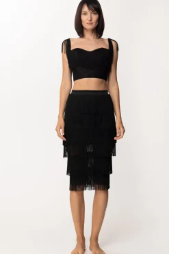 Mali Beachwear Gonna Midi con FrangeNERO