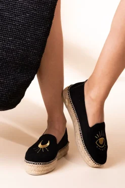 Manebi Espadrillas con RicamoBLACK/GOLD