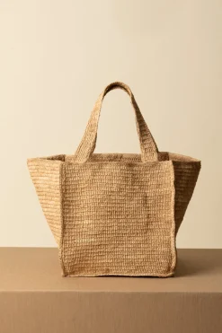 Manebi Squared Tote BagTAN W BROWN PALM