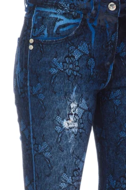 Mangano Jeans a Vita Alta Stampa FlorealeDENIM