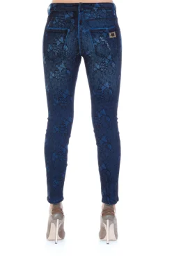 Mangano Jeans a Vita Alta Stampa FlorealeDENIM