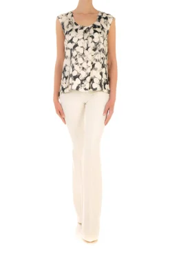 Mangano Mangano: Pantalone May Vita Alta AmpiOFFWHITE