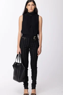 Mangano Pantalone Skinny GessatoNERO/OFF