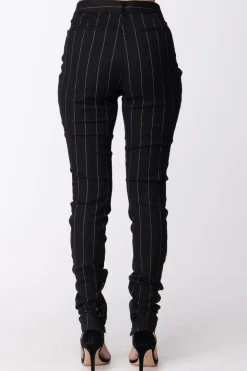 Mangano Pantalone Skinny GessatoNERO/OFF