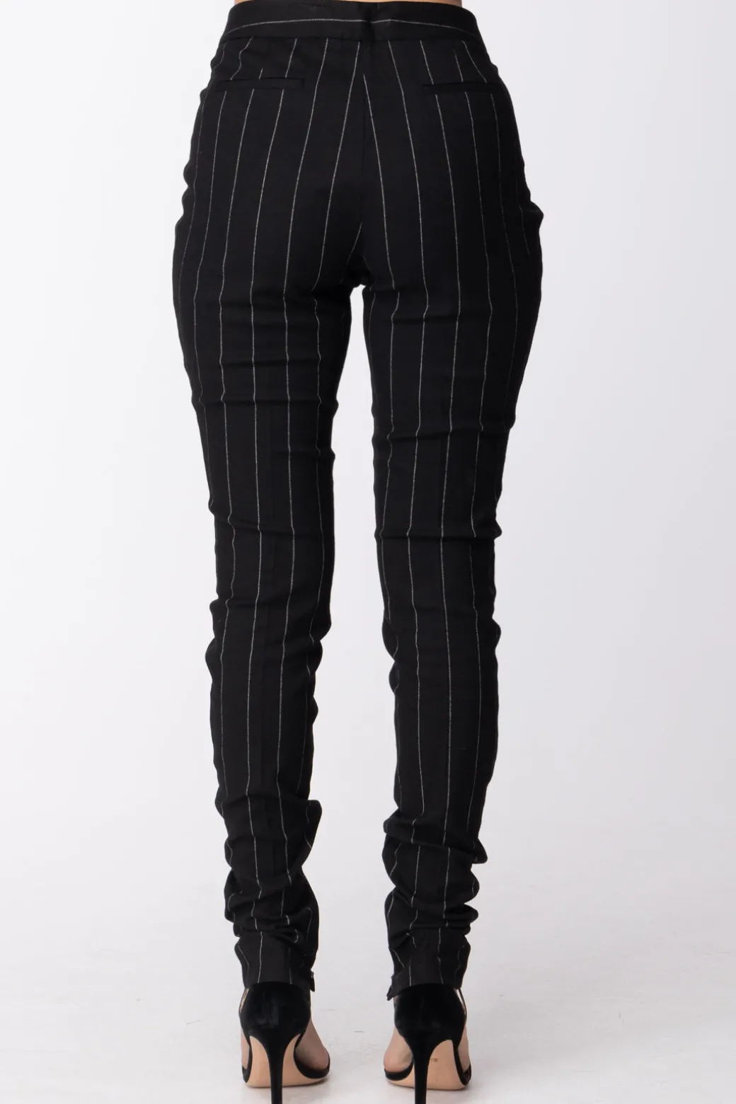 Mangano Pantalone Skinny GessatoNERO/OFF