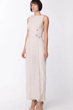 Mangano Tuta Lunga con Dettaglio Di Bottoni MetalliciMANDORLA