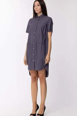 Manila Grace Abito Chemisier a Maniche CorteBLU