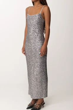Manila Grace Abito Lungo Sottoveste Full-paillettesMETAL GRAY
