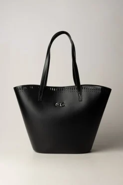 Manila Grace Borsa Cesta Maxi con Bordo LaseratoNERO