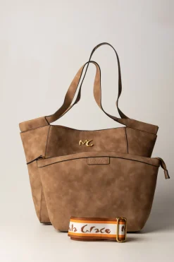 Manila Grace Borsa Cesta Maxi ScamosciataHABANERO