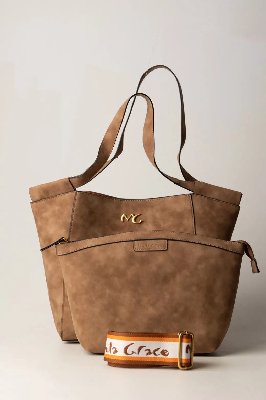 Manila Grace Borsa Cesta Maxi ScamosciataHABANERO