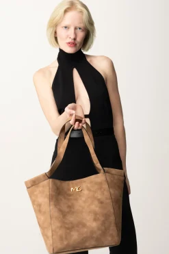 Manila Grace Borsa Cesta Maxi ScamosciataHABANERO