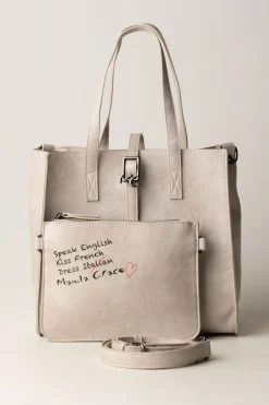 Manila Grace Borsa Felicia Piccola In Ecopelle MartellataOFF WHITE