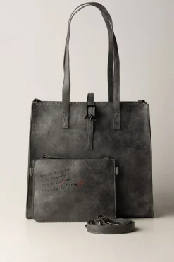 Manila Grace Borsa Felicia Media In Ecopelle MartellataIRON