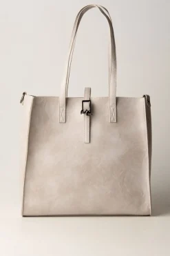 Manila Grace Borsa Felicia Media In Ecopelle MartellataOFF WHITE