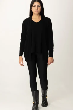 Manila Grace Cardigan Basic Senza BottoniNERO