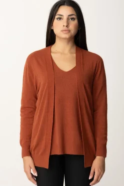 Manila Grace Cardigan Basic Senza BottoniSIENA BROWN