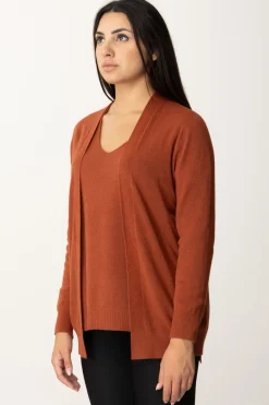 Manila Grace Cardigan Basic Senza BottoniSIENA BROWN