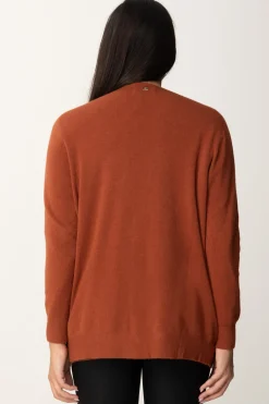 Manila Grace Cardigan Basic Senza BottoniSIENA BROWN