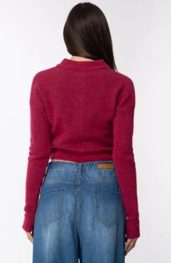 Manila Grace Cardigan Corto con Dettaglio RicamoMAGENTA