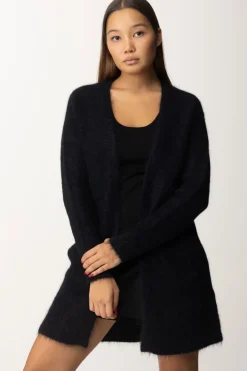 Manila Grace Cardigan Lungo In MohairNERO