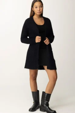 Manila Grace Cardigan Lungo In MohairNERO