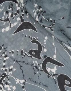 Manila Grace Foulard Trapezio Stampato In Cotone e SetaICE