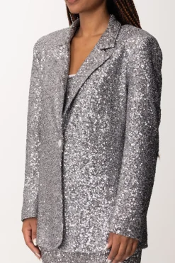 Manila Grace Giacca Monopetto Full-paillettesMETAL GRAY