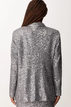 Manila Grace Giacca Monopetto Full-paillettesMETAL GRAY