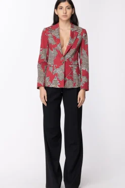 Manila Grace Giacca Stampa FlorealeROSSO