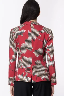 Manila Grace Giacca Stampa FlorealeROSSO